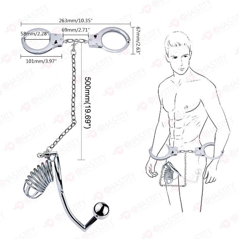 Chastity Cage With Handcuffs