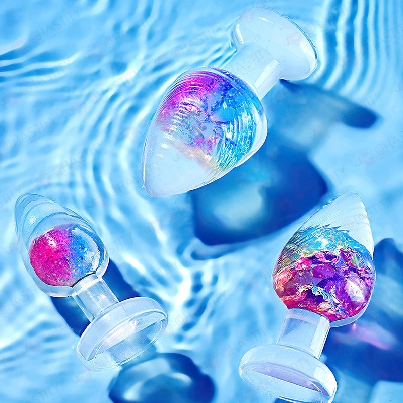 Clear & Rainbow Soft Anal Plug