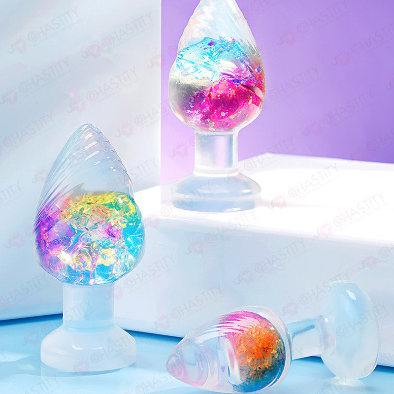 Clear & Rainbow Soft Anal Plug