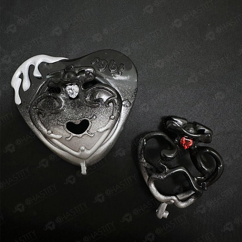 Dark Magic Chastity Cage with Gemstone