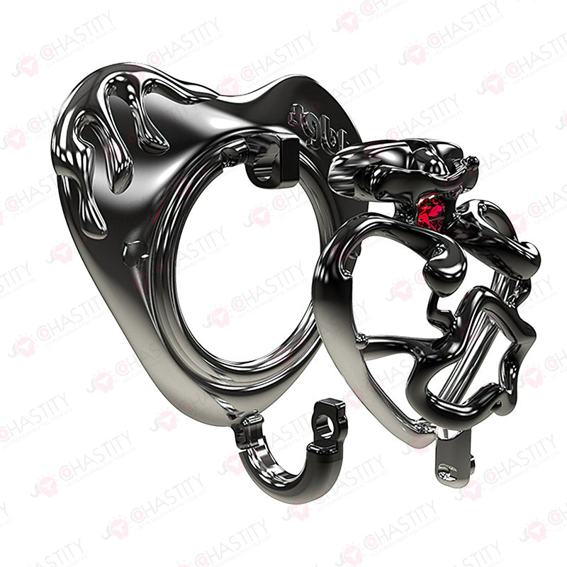 Dark Magic Chastity Cage with Gemstone