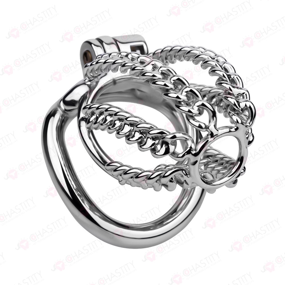 Fixed Steel Link Chastity Cage