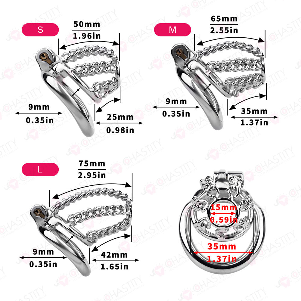 Fixed Steel Link Chastity Cage
