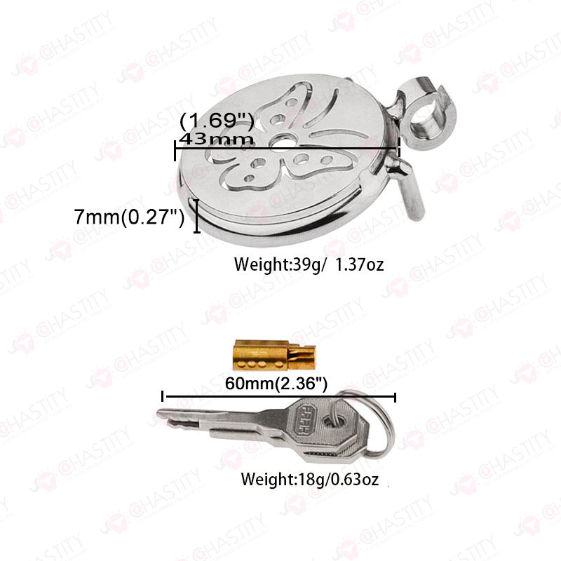 Flat Stainless Steel Chastity Lock (Hinge Ring)