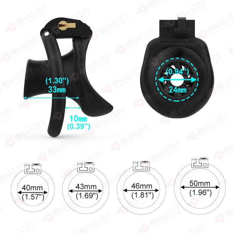 Inverted Turbo Trumpet Tube Chastity Cage