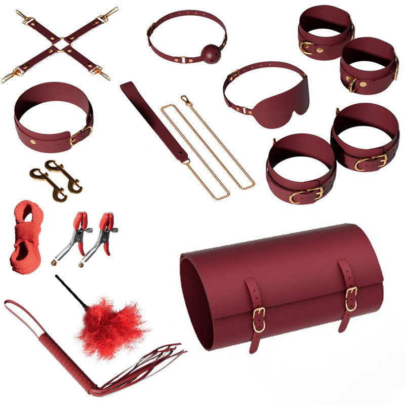 Leather Bondage Set For Sex 12 Pcs