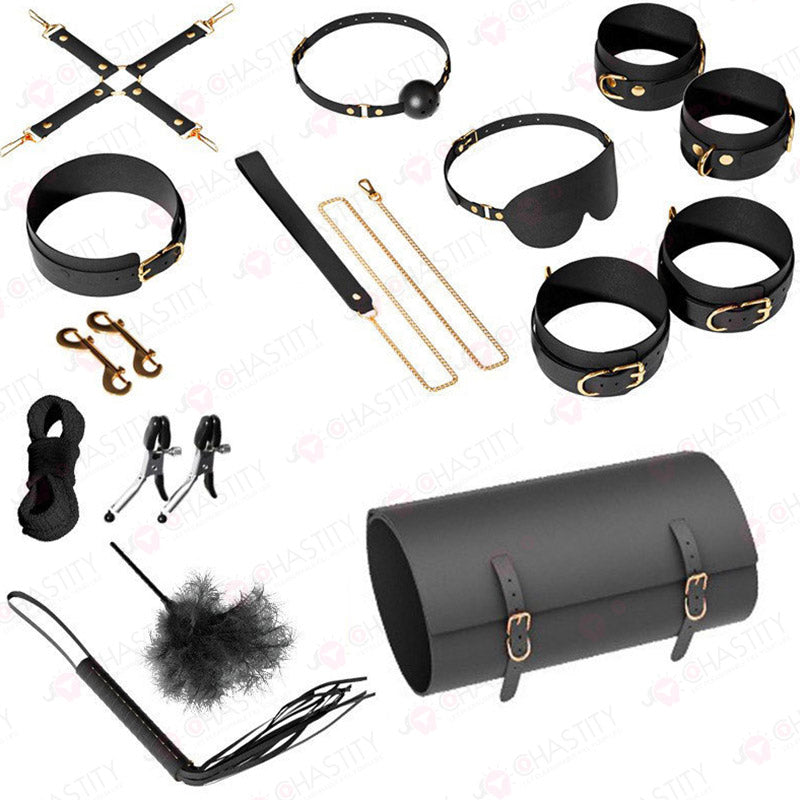Leather Bondage Set For Sex 12 Pcs