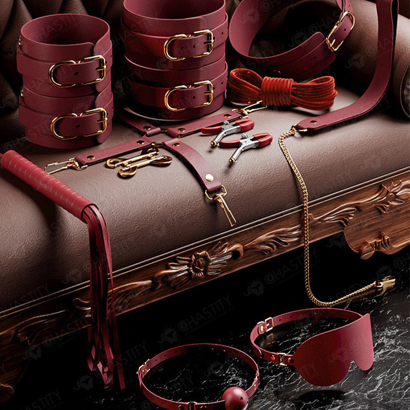 Leather Bondage Set For Sex 12 Pcs