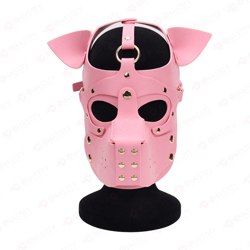 Leather Dog Mask With Removable Muzzle