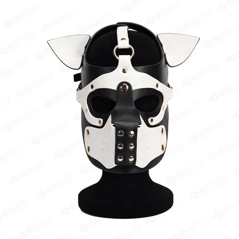 Leather Dog Mask With Removable Muzzle