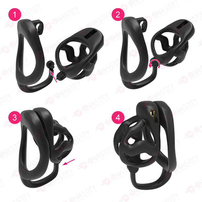 Locking Chastity Device With Scrotal Support