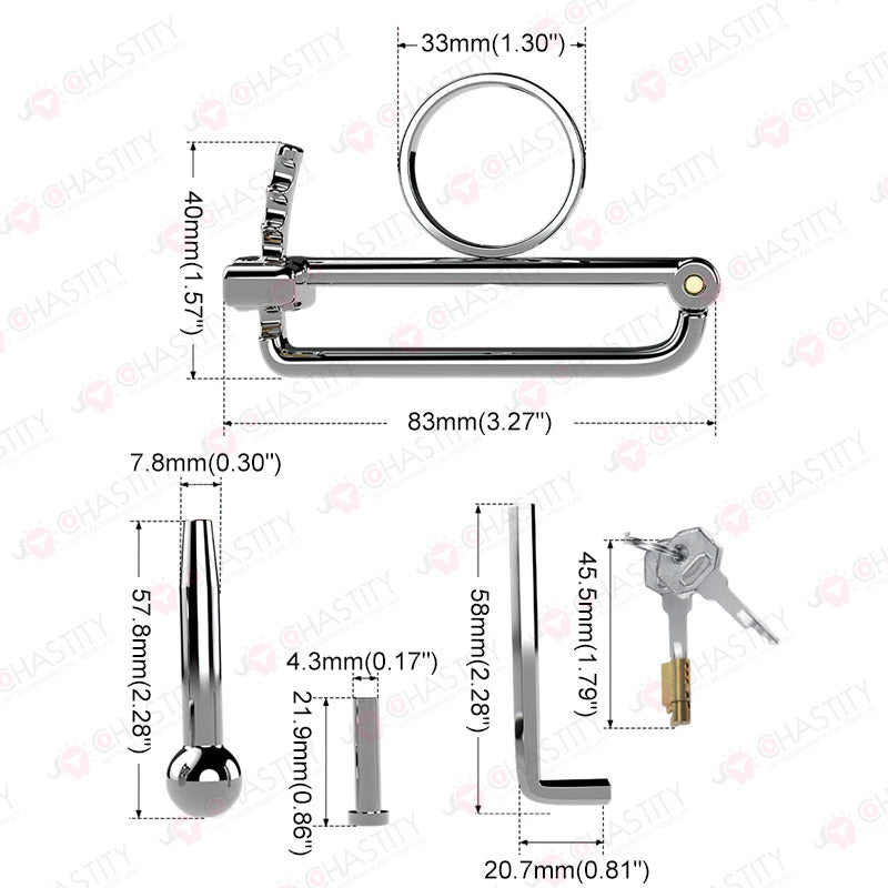 Adjustable PA Chastity With Urethral Plug