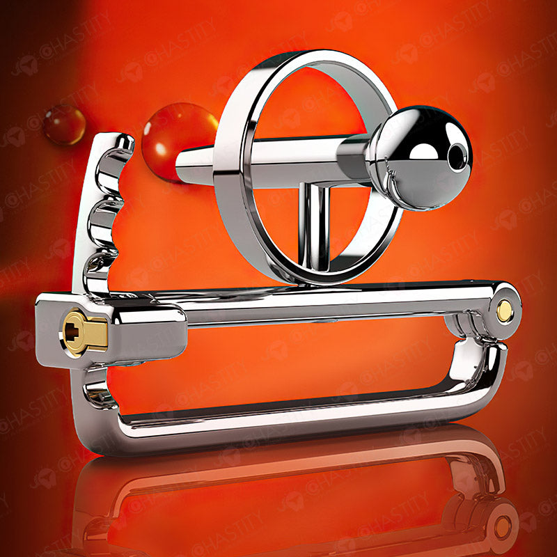 Adjustable PA Chastity With Urethral Plug