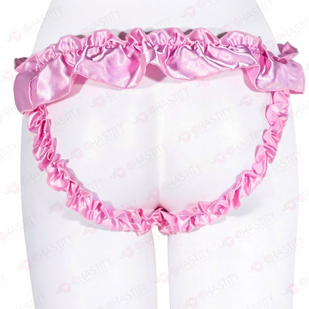 Pink Sissy Panties For Chastity Cage