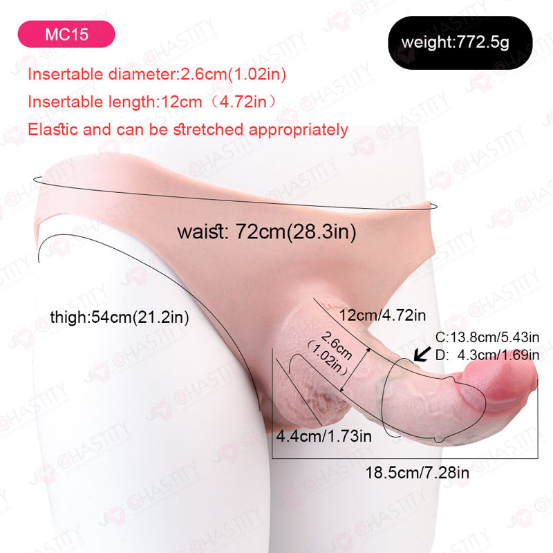 Silicone Realistic Hollow Penis Sleeve Pants