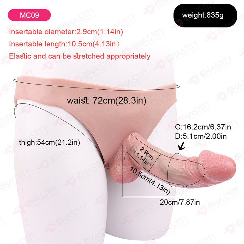 Silicone Realistic Hollow Penis Sleeve Pants