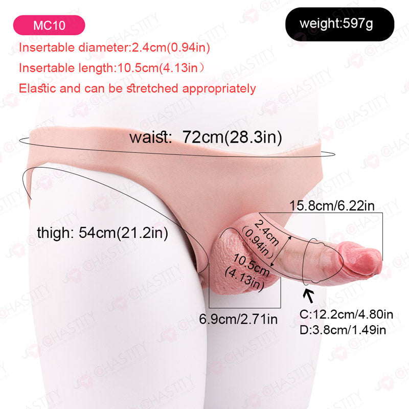 Silicone Realistic Hollow Penis Sleeve Pants