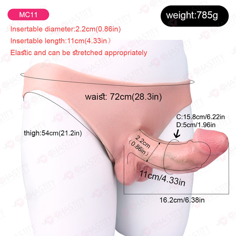 Silicone Realistic Hollow Penis Sleeve Pants