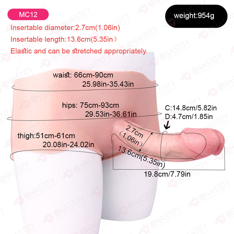 Silicone Realistic Hollow Penis Sleeve Pants
