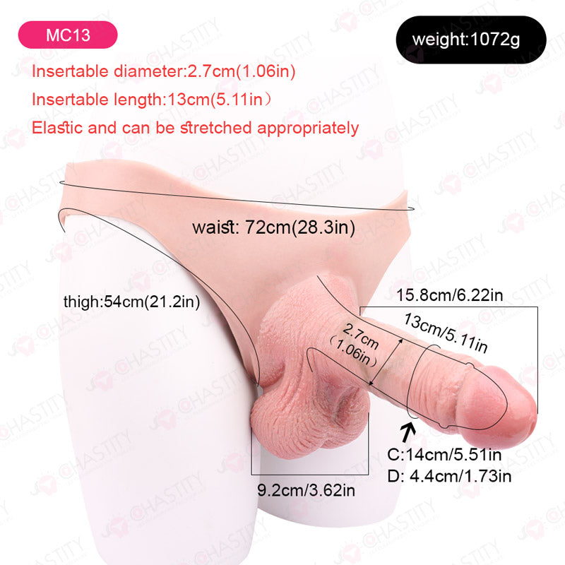 Silicone Realistic Hollow Penis Sleeve Pants