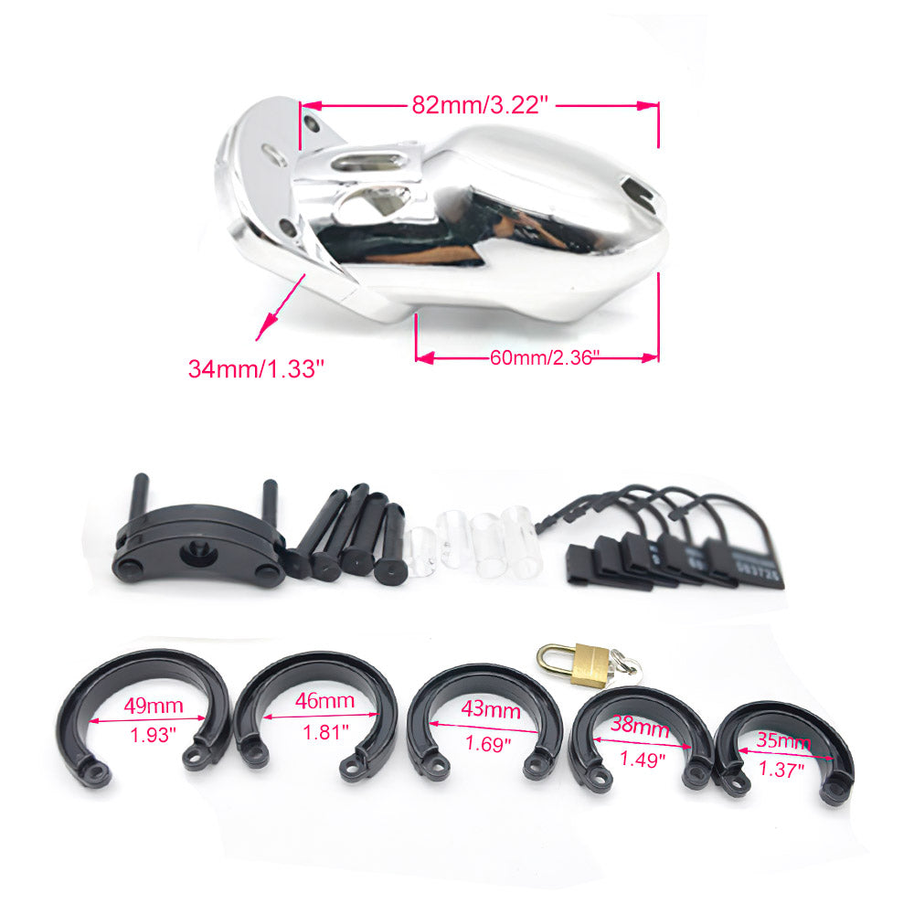 Silvery Chastity Device