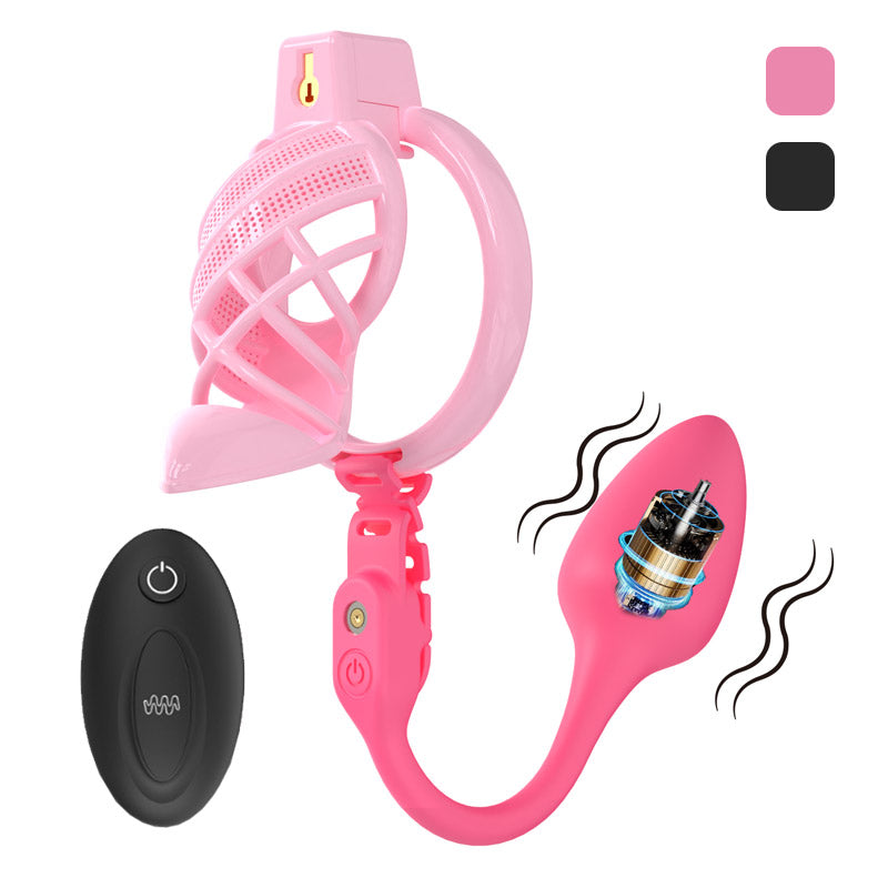Sissy High Heels Chastity Cage With Remote Controlled Vbrating Butt Pl MChastity Sissy High Heels Chastity Cage With Remote Controlled Vbrating Butt Pl MChastity