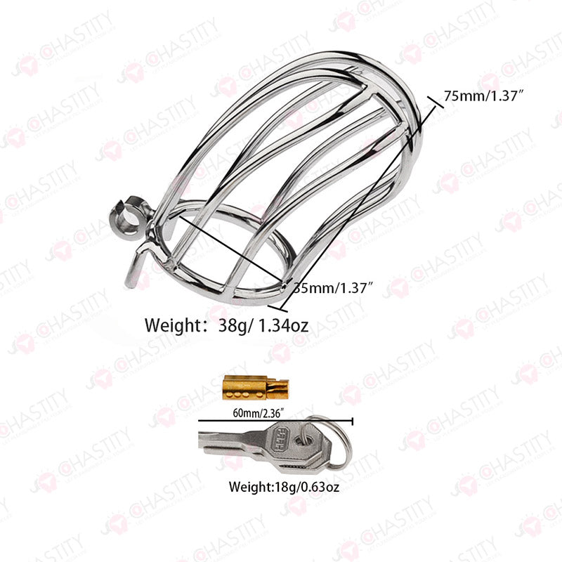 Small Banana Chastity Cage (Hinged Ring)