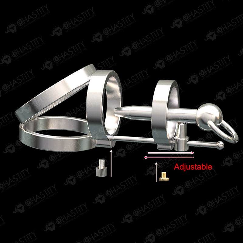 Steampunk Series Cock Cage With Urethral Sound