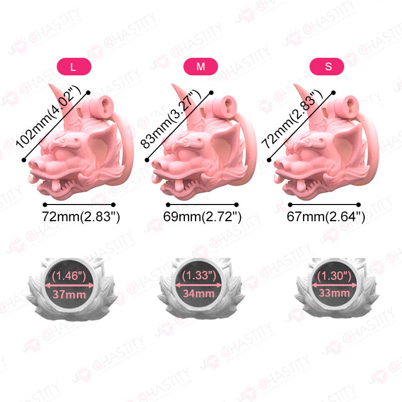 Unicorn Chastity Cage With 4 Rings