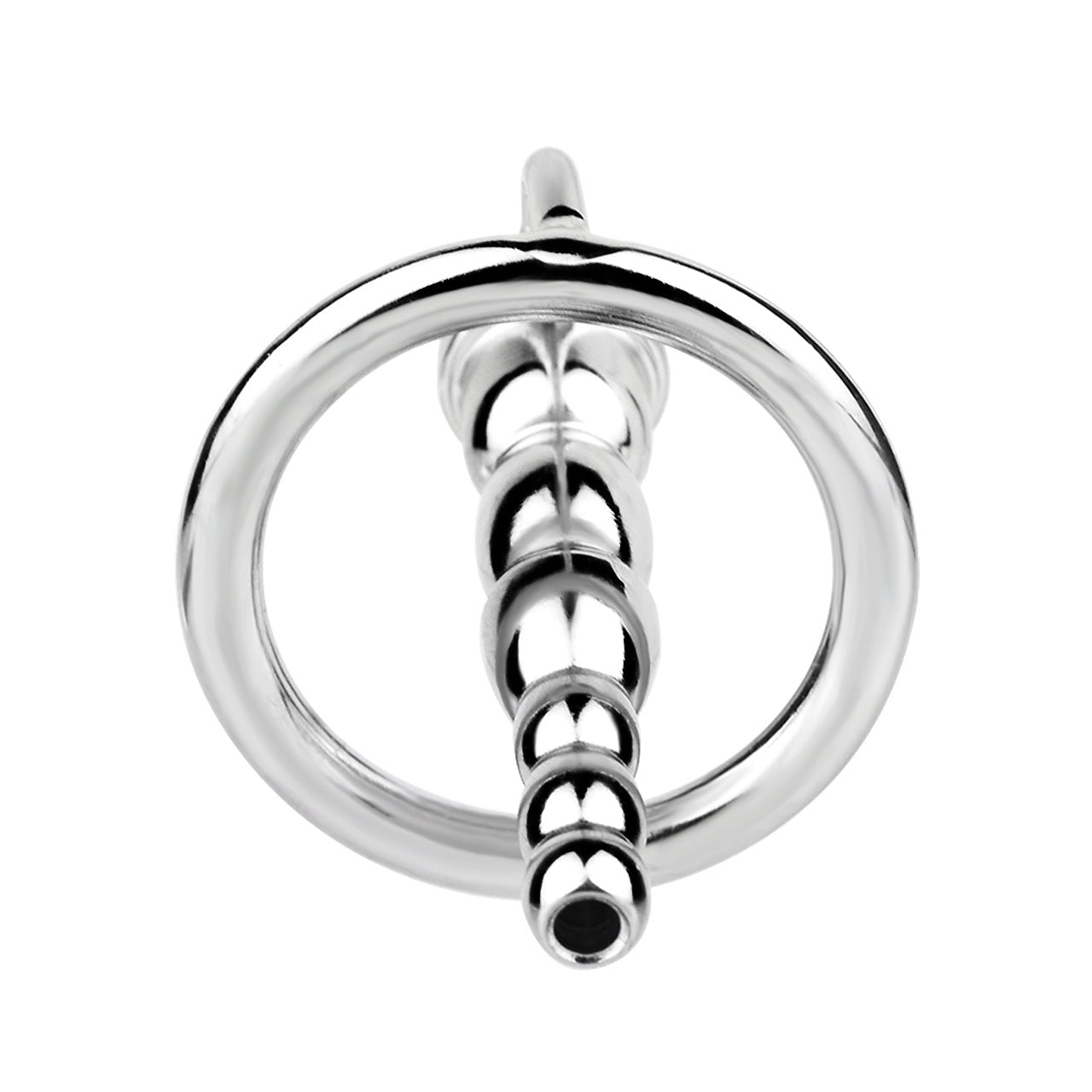 Beaded Hollow Urethral Plug With Penis Ring