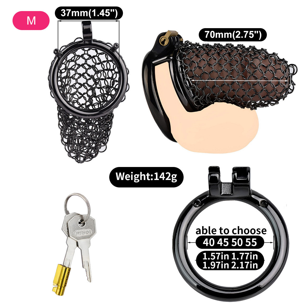 Soft Black Chastity Armor