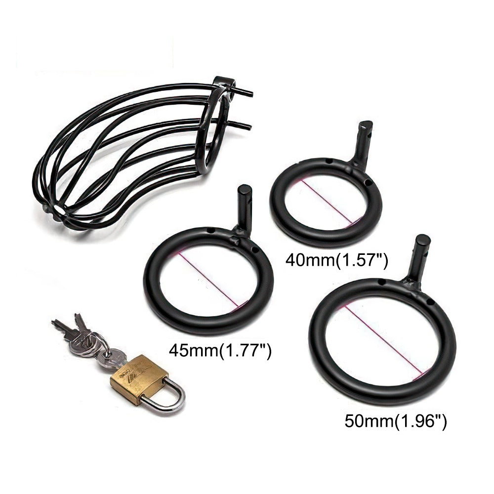 black metal chastity cage
