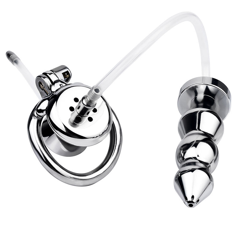 Chastity Cage With Enema Butt Plug MChastity Chastity Cage With Enema Butt Plug MChastity