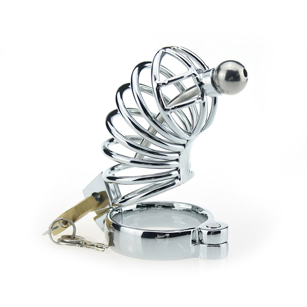 Cock Cage With Catheter (3 Rings)