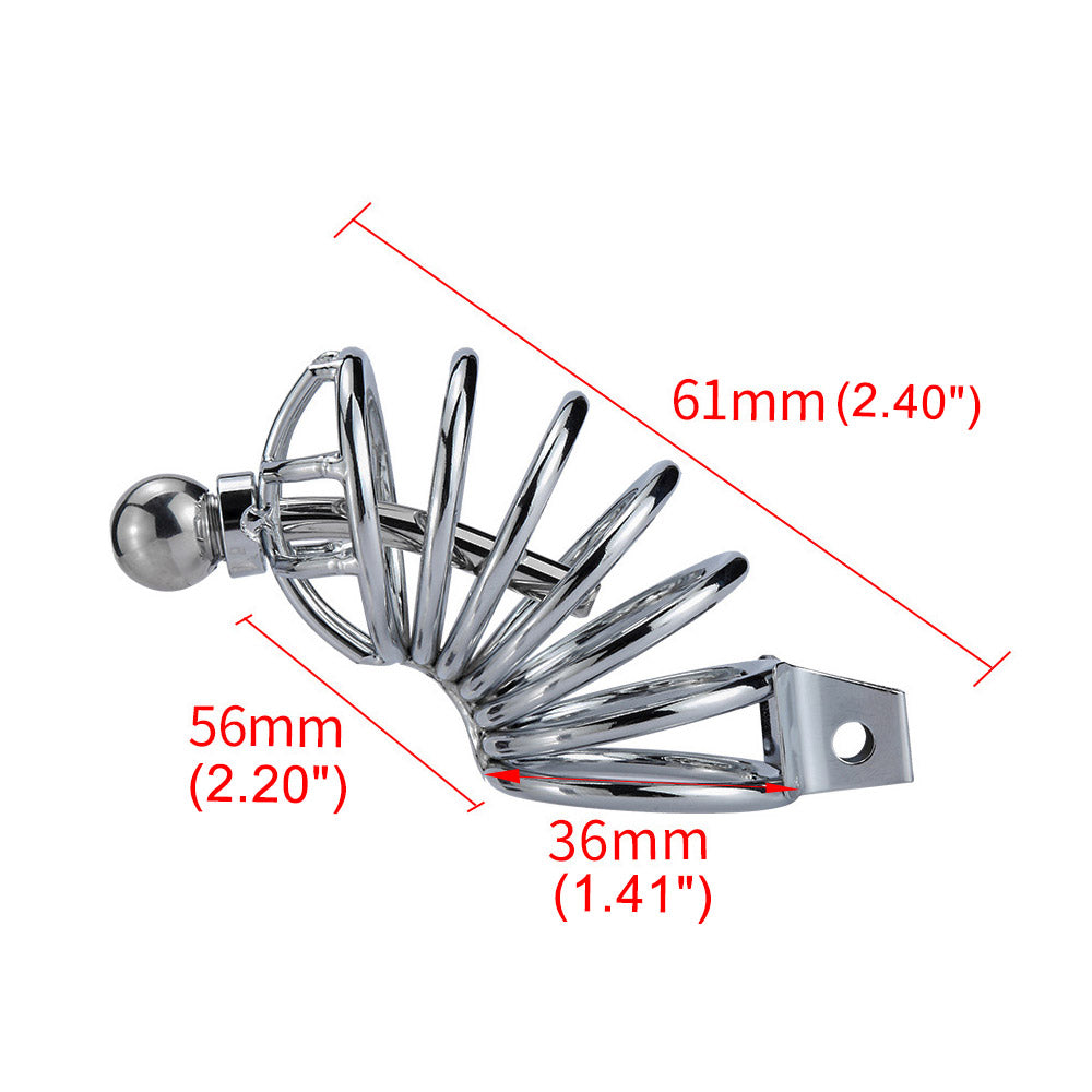 Cock Cage With Catheter (3 Rings)