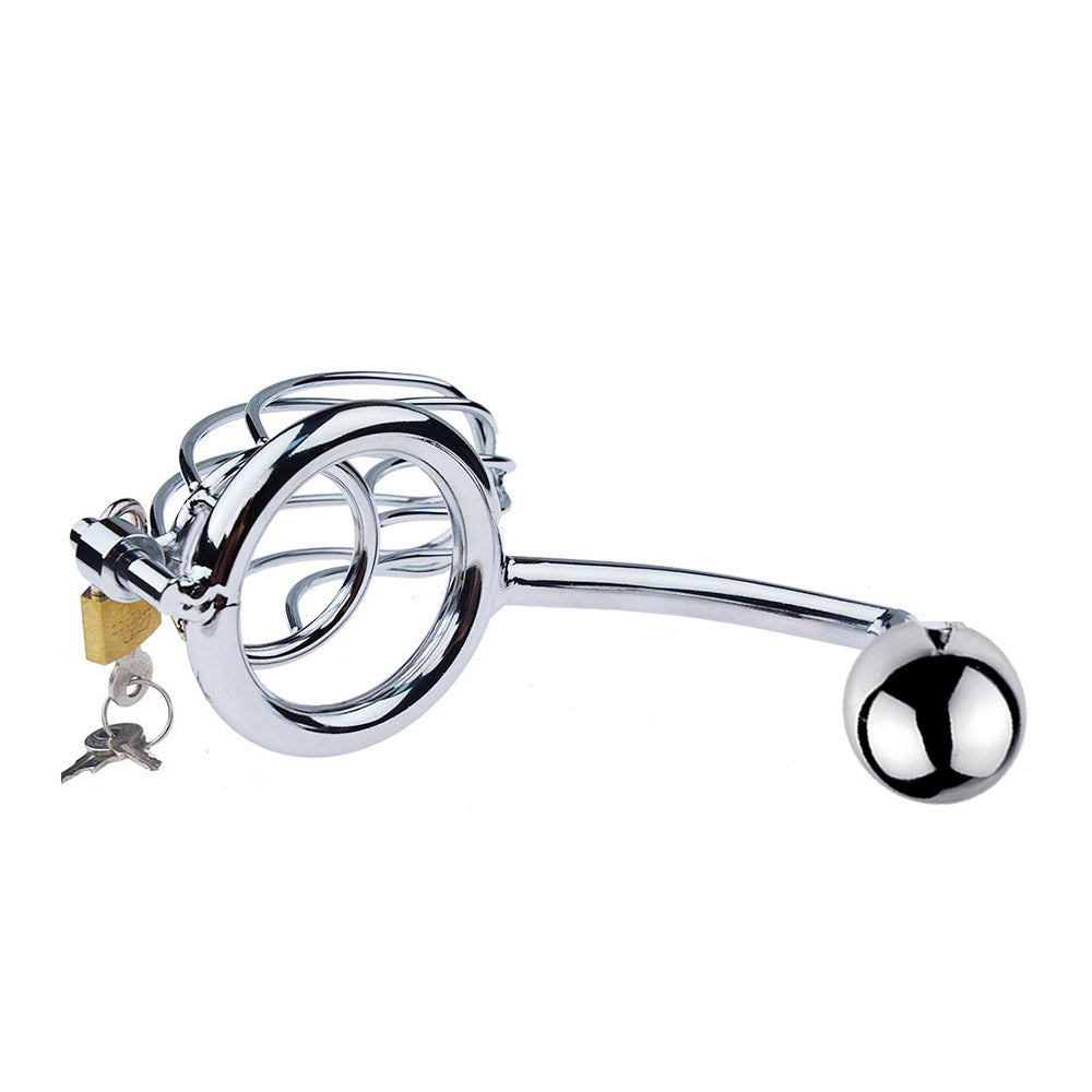 male chastity device with anal hook