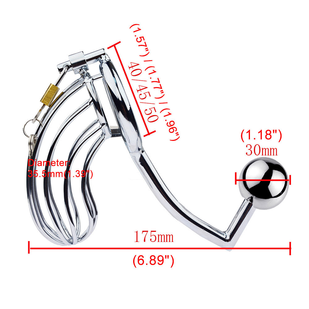 male chastity device with anal hook