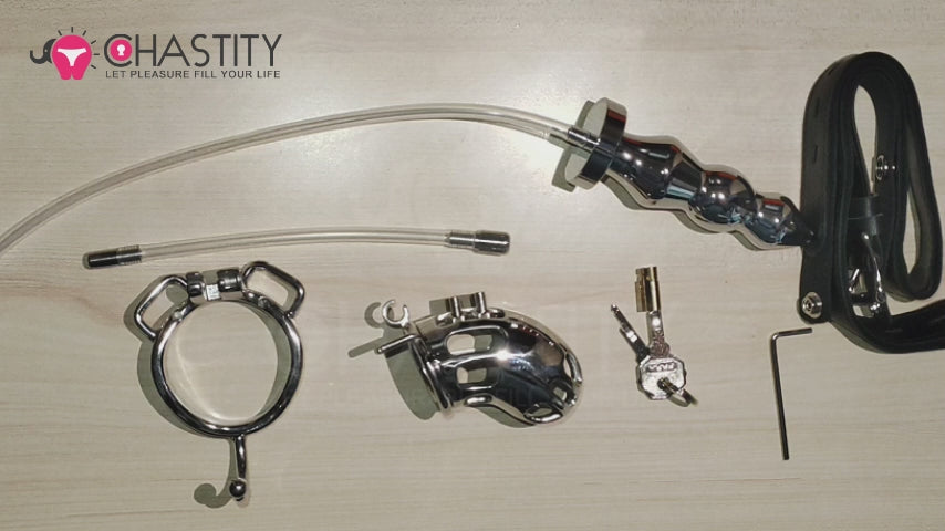 Cruel Male Chastity Device (With Anal Plug)