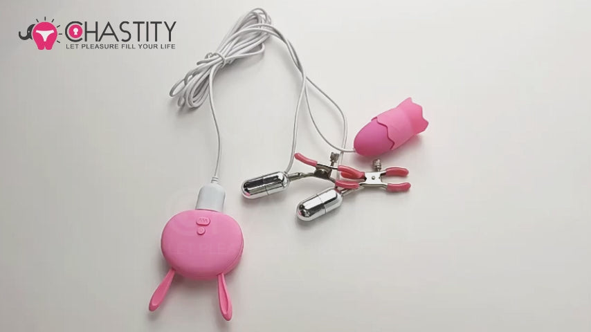 Vibrating Nipple Clamps Video