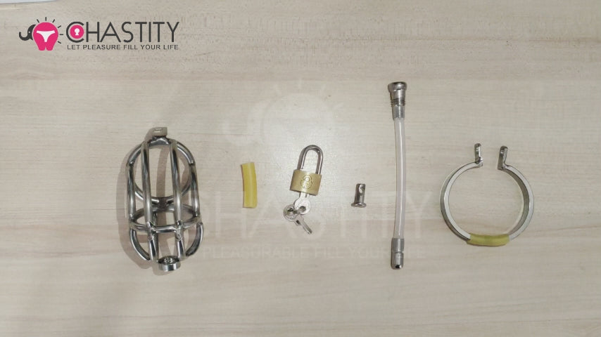 chastity cage with urethral tube video