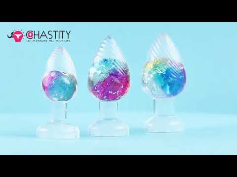 Clear & Rainbow Soft Anal Plug Video
