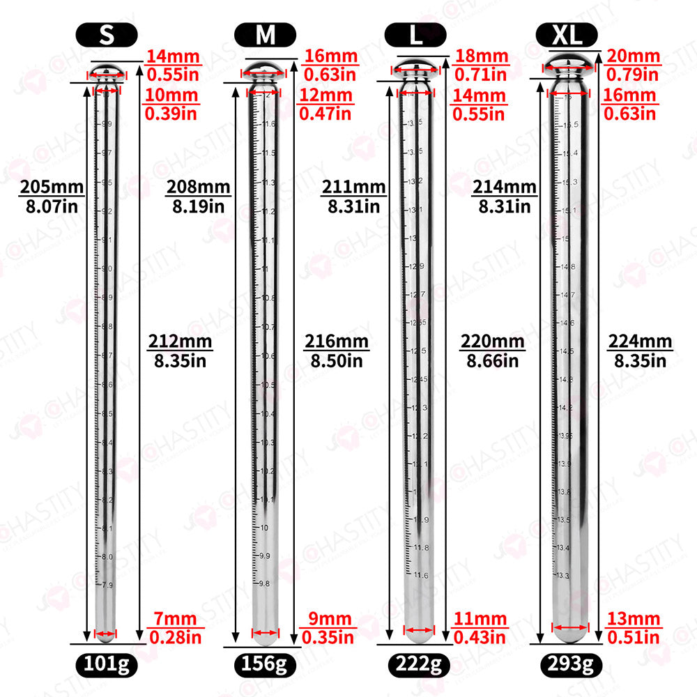 304 Stainless Steel Graduated Long Urethral Sound