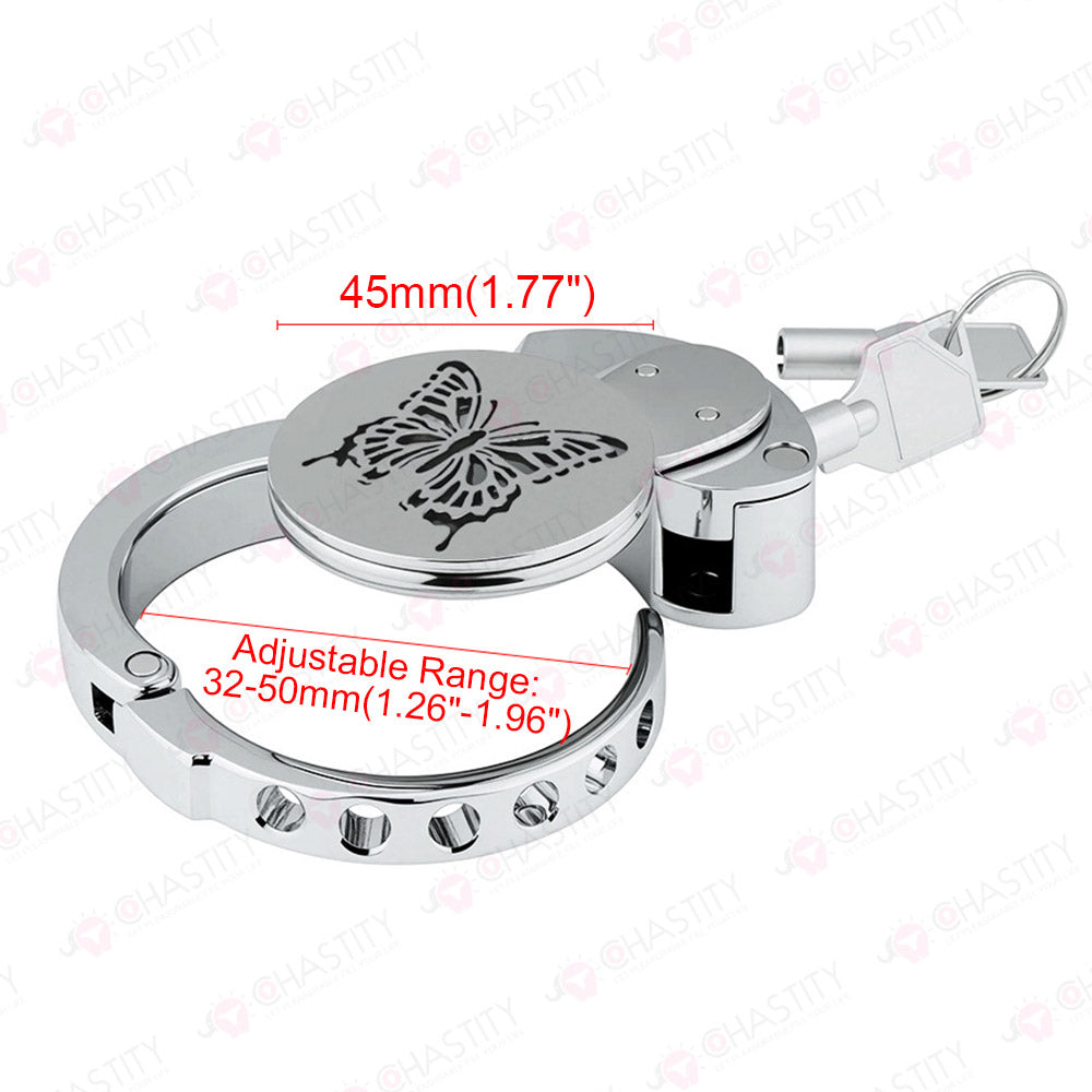 Adjustable Ring & Button-Lock Chastity Cage Emoji