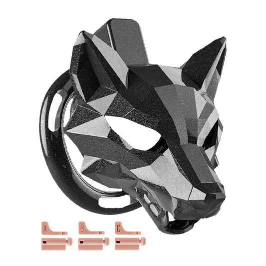 Black Wolf Chastity Cage