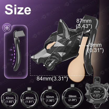 Black Wolf Chastity Cage
