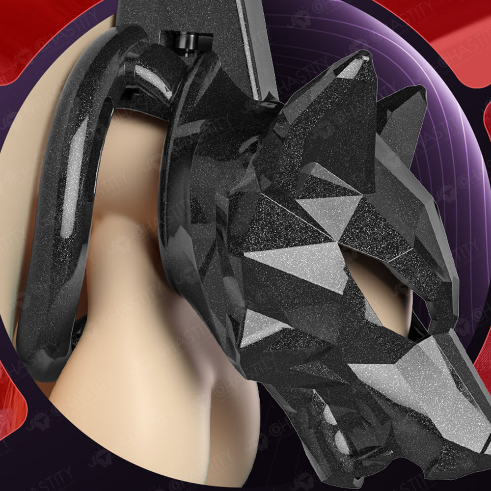 Black Wolf Chastity Cage