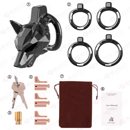 Black Wolf Chastity Cage