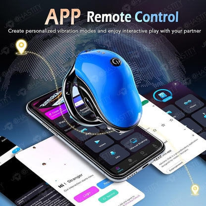 Blue App & Remote Dual-Control Chastity Cage