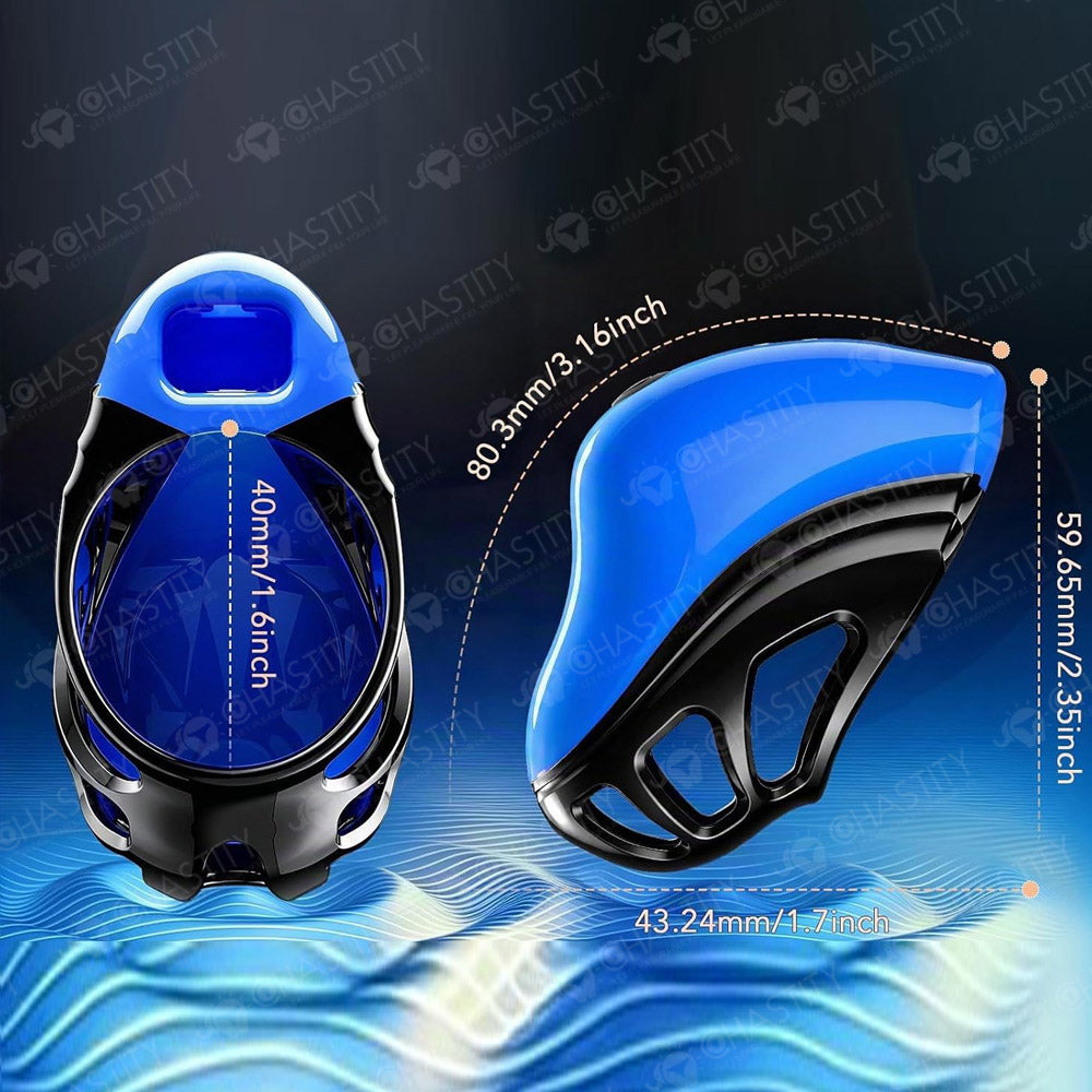 Blue App & Remote Dual-Control Chastity Cage