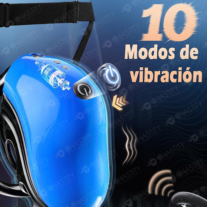 Blue App & Remote Dual-Control Chastity Cage